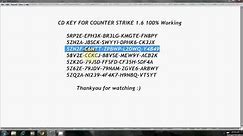 CD KEY FOR COUNTER STRIKE 1.6 100% Working