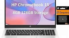 HP Chromebook 15 15.6" HD (Intel Pentium N6000, 8GB RAM, 128GB Storage (64GB eMMc + 64GB SD Card), UHD Graphics, Numeric KB) Home & Student Laptop, Anti-Glare, Webcam, Wi-Fi, Chrome OS, Silver