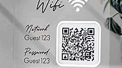 Pahdecor Custom Wifi Sign for Guests, Wifi Password Sign for Home, Personalized The Wifi Password Sign for Busniess, Wifi QR Code with Wooden Base, Scan for Office Business Wifi
