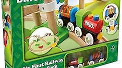 BRIO My First Railway – 33727 Beginner Pack | Wooden Toy Train Set for Kids Age 18 Months and Up