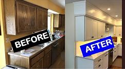 How to Paint Grainy Oak Cabinets and get a SMOOTH Finish!