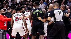 A foul on Zion incites fight, ejections in Heat-Pelicans