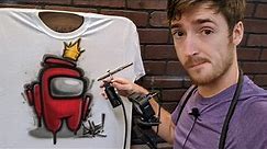 Among Us Creative Graffiti Art Painting | How to Airbrush T Shirts