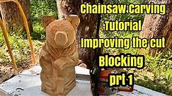 Chainsaw carving tutorial. Improving the cut part 1