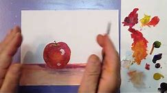How to Paint an Apple (Beginners First Apple Painting lesson)(Step by Step Tutorial)