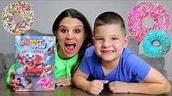 PLAYING DONUT DASH GAME with CALEB and MOMMy! WINNER GETS REAL DONUTS! Fun Family Game for KIDS