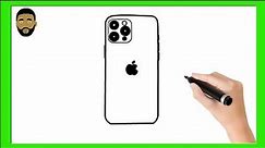 How To Draw iPhone 13 Pro Max | Easy step by step drawing
