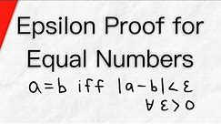 Epsilon Proof for Equal Real Numbers | Real Analysis