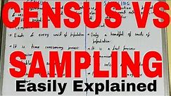 Census vs Sampling|Difference between census and sampling|Census and sample difference