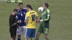 Ibrahimovic throws ball at keeper's face