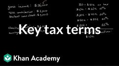 Key tax terms |Taxes and tax forms |Financial literacy| Khan Academy