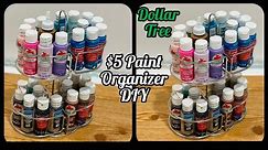 Easy paint organizer diy | Dollar Tree craft room organization ideas | dollar store DIY | under $6