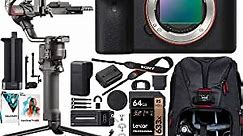 Sony a7 II Full-Frame Alpha Mirrorless Digital Camera 24MP a7II Body ILCE-7M2 Filmmaker's Kit with DJI RS 2 Gimbal 3-Axis Handheld Stabilizer Bundle + Deco Photo Backpack + Software