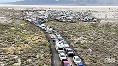 Drone video shows vehicles stranded and stuck at Burning Man