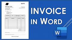 How to Create an INVOICE in Microsoft Word | Invoice Template Design