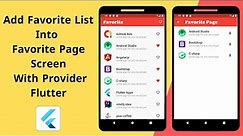 Add Favorite List Into Favorite Page Screen With Provider Flutter
