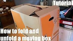 How to fold and unfold a moving box (Cardboard box, shipping container) DIY