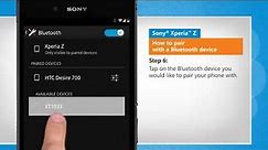 How to pair with a Bluetooth device in Sony® Xperia™ Z