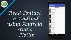 Read Contact in Android using Android Studio - Kotlin