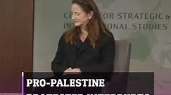 “Israel lies, USA covers, how many kids have you killed today?” US Director of National Intelligence, Avril Haines, was interrupted by a pro-Palestine protester while speaking at the 2024 Global Security Forum on Wednesday. The protester shouted various pro-Palestine slogans and urged Haines to talk about Gaza before he was escorted out of the session. | Middle East Eye