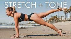 30 Min Full Body Stretch + Tone (At-Home Yoga Pilates Workout)