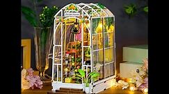 Garden House Book Nook Kit, Bookshelf Diorama DIY Miniature, Home Decor and Gifts, Book Ends Display