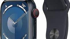 Apple Watch Series 9 [GPS + Cellular 41mm] Smartwatch with Midnight Aluminum Case with Midnight Sport Band M/L. Fitness Tracker, Blood Oxygen & ECG Apps, Always-On Retina Display