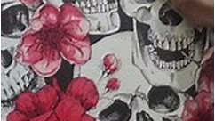 LwenSnow Skull Peel and Stick Wallpaper Red Sugar Skull Flora Gothic Wallpaper Vinyl Removable Self Adhesive Wallpaper for Bedroom Accent Wall Decorations 17.3"x118"