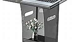 Acrylic Clear Black Podium Stand with Storage Shelf,Plexiglass Pulpits for Churches,Conference,Speeches,Weddings,Classroom,Professional Presentation Podiums (23.6" L X 17.7" W X 43" H, Black)