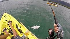 Action packed day kayak fishing for Papio (Trevally) off Oahu