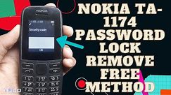 Nokia 105 TA-1174 Security Code Unlock without box or paid tools(only use free tool)