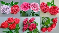 6 Easy DIY Paper Roses - Easy and Beautiful Paper Flower Rose Making - Handmade Paper Rose