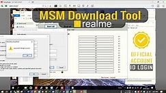 Flashing Realme (MSM Download Tool) Official Account ID Login Auth