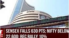Sensex Falls 630 Pts From Day's High: Nifty Below 22,600; REC Rallies 10% | Closing Bell