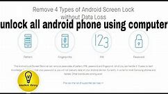 Unlock all android mobiles using computer | unlock forgotted phone using computer | Tamil |