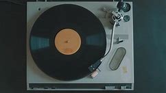 Cinemagraph Loop Vintage Vinyl Turntable Record Player From Top
