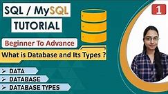 1- What is Data, Database, DBMS and Types of Database | Fundamentals of Database