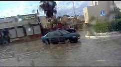 Street flooded in Malta