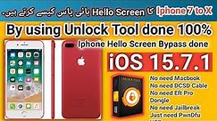 How to bypass iphone 7 Hello Screen iOS 15.x in purple mode | Unlock Tool | TECH City 2.0 | 2022