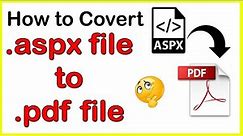 How to Convert aspx file to pdf format || Creative Learning By Ritesh (clbr)