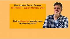 HP Printer - Supply Memory Error