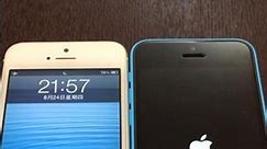 iPhone 5 on iOS 6 vs iPhone 5c on iOS 8 boot up test #shorts #ios6 #ios8 #iphone5 #iphone5c