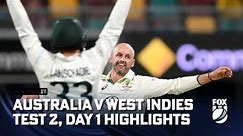 AUS v WI 2nd Test, Day 1 Highlights