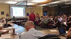 Robert Sutherby speaks at the Grass Lake School Board meeting