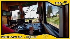 [CABVIEW] Zza pleców maszynisty (EN57-1703) - Wrocław Główny ➡️ Ziębice // 4K 30fps, prędkość