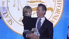 VIDEO: Gavin Newsom's son steals show during inaugural address