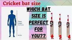 Cricket bat size chart | bat size according to height | bat size guide