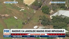 Massive landslide blocks California roadway
