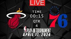 NBA LIVE! Miami Heat vs Philadelphia 76ers | April 17, 2024 | NBA Play-In Tournament 2k24