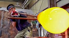 Amazing skill! Work process in a glass factory. A glassware factory in South Korea.